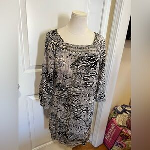Angie Monochrome Zebra Print Dress